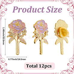 12Pcs Flower Enamel Pins&nbsp;JEWB-SC0002-04
