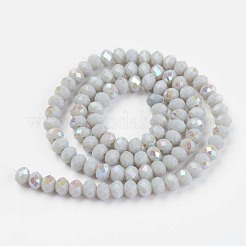 Electroplate Opaque Solid Color Glass Beads Strands&nbsp;EGLA-A034-P4mm-L16