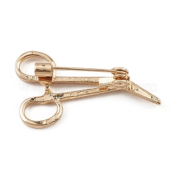 合金ブローチピン服バックパック  はさみ  ゴールドカラー  31.5x18x8.5mm&nbsp;JEWB-Q030-51G