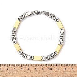 304 Stainless Steel Rectangle Link
Chain & Byzantine Chains Bracelets for Women Men&nbsp;BJEW-F527-08B-GP