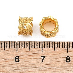 Brass Micro Pave Clear Cubic Zirconia European Beads&nbsp;CU-CBA6A75-17G
