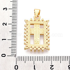 Brass Micro Pave Clear Cubic Zirconia Pendants&nbsp;KK-N268-67G