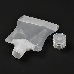 ペットのプラスチック製トラベルバッグ  マットスタイルの空の詰め替え可能なバッグ  キャップ付きの長方形  化粧品用  透明  11.1cm  容量：30ml（1.01液量オンス）&nbsp;X1-ABAG-I006-03