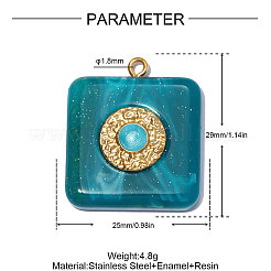 304 Stainless Steel Resin Pendants&nbsp;OY013-41G