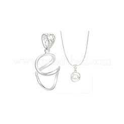 1Pc Sterling Silver Pendant Cabochon Setting&nbsp;STER-BC0002-52