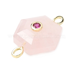 Faceted Natural Rose Quartz Carved Links&nbsp;G-T146-01G-05