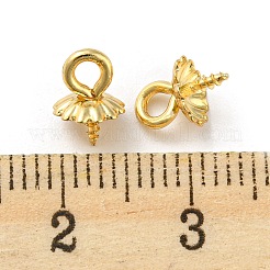 304ステンレススチールスクリューアイピンペグベイル  カップペグベイル  18KGP本金メッキ  8x6mm  穴：2mm  ピン：1.2mm&nbsp;STAS-Q310-07G