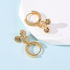 Bicycle Brass Micro Pave Cubic Zirconia Hoop Earrings&nbsp;EJEW-F384-11G
