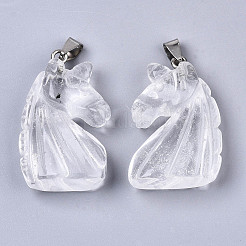 Carved Natural Quartz Crystal Pendants&nbsp;X-G-N0327-002M