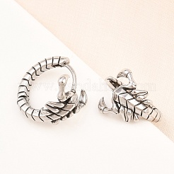 316サージカルステンレス製スコーピオンフープピアス  アンティークシルバー  16x17.5x13mm&nbsp;EJEW-C160-14AS