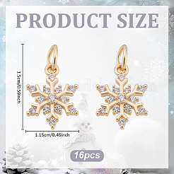 16Pcs Rack Plating Brass Micro Pave Cubic Zirconia Charms&nbsp;KK-ME0003-57