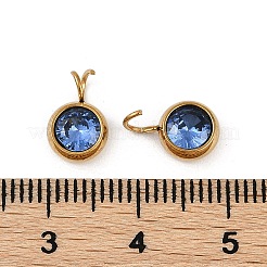 Ion Plating(IP) 304 Stainless Steel Micro Pave Cubic Zirconia Charms&nbsp;STAS-Z094-02G-01