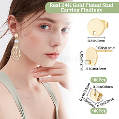 50 Pairs 304 Stainless Steel Stud Earring Findings&nbsp;STAS-BBC0001-73