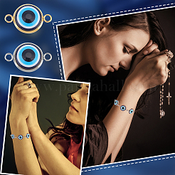 60Pcs 2 Colors Evil Eye Resin Connector Charms&nbsp;FIND-UN0001-59