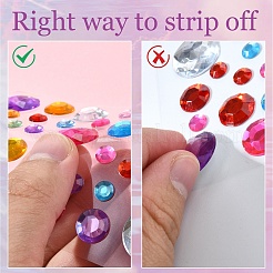 8 Sheets 4 Styles Acrylic Rhinestone Self-Adhesive Stickers&nbsp;AJEW-YW0001-32