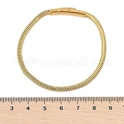 女性用304ステンレススチールスネークチェーンブレスレット  イオンプレーティング（ip）  マグネットスナップ付き  ゴールドカラー  7-5/8x1/8インチ（19.3x0.3cm）&nbsp;BJEW-Z087-18G