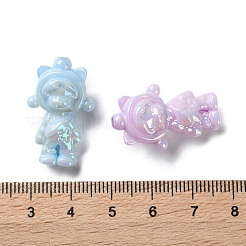 不透明UVメッキアクリルビーズ  虹色の  人間の形の犬  ミックスカラー  27x17x12mm  穴：2mm&nbsp;PACR-D288-26
