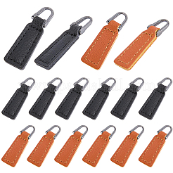 40個 2色 PUレザー ジッパー プーラー  服飾材料  合金パーツ  台形  ミックスカラー  40x12x3.5mm  穴：5x7mm  20個/カラー&nbsp;FIND-GF0008-33
