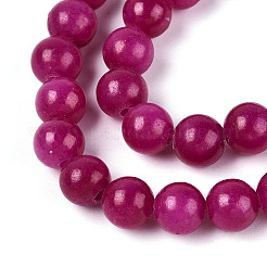 Dyed Natural Mashan Jade Round Beads Strands&nbsp;G-T139-6mm-67D