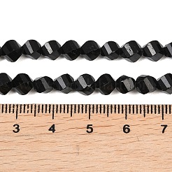 天然石ブラックトルマリンビーズ連売り  多面カット  ツイスト  6~6.5x5x5mm  穴：1mm  約58~61個/連  14.17''~14.69''（36~37.3センチメートル）&nbsp;G-P611-C37-01
