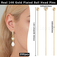 Brass Ball Head Pins&nbsp;KK-BBC0025-60B