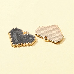 20本5色ライトゴールドメッキアロイエナメルペンダント  ハート  ミックスカラー  18.5x15.5x1.5mm  穴：1.5mm  4個/カラー&nbsp;ENAM-FS0001-37