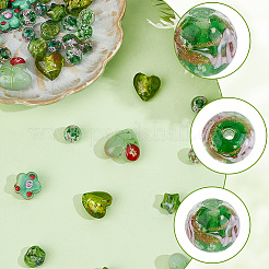 40Pcs 10 Styles Mixed Styles Handmade Lampwork Beads&nbsp;LAMP-PA0001-68A