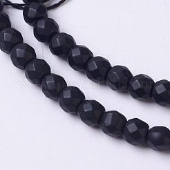 Synthetic Black Stone Beads Strands&nbsp;G-C059-4mm-1