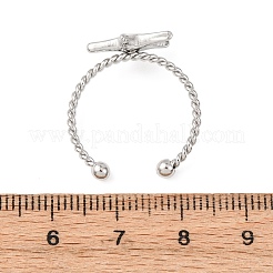304ステンレススチールカフリング  ヒトデ  プラチナ  11x14mm&nbsp;RJEW-D334-08P