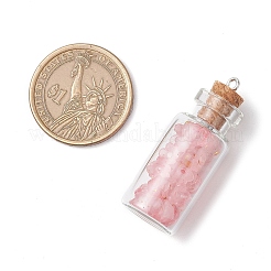 ガラスボトルペンダント6個  コルク栓とアクリルビーズ付き  鉄  ミックスカラー  42~43x16x16mm  穴：2mm&nbsp;PALLOY-JF03694