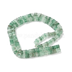 天然の緑のイチゴクォーツビーズ連売り  正方形  4x4x2.5~3mm  穴：1mm  約156~164個/連  15.08''（38.3cm）〜15.35''（39cm）&nbsp;G-I394-A13