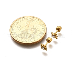 Ion Plating(IP) 304 Stainless Steel Stud Earrings&nbsp;EJEW-A118-16G-02