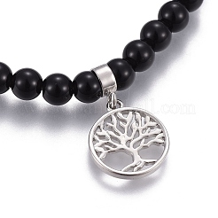 Natural Obsidian Charm Bracelets&nbsp;BJEW-I275-B04