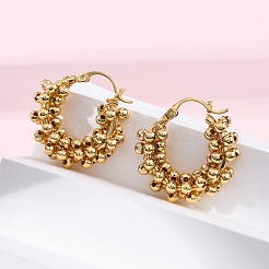 丸い真鍮のフープピアス  鉛フリー＆カドミウムフリー  長持ちメッキ  ラックめっき  18KGP本金メッキ  25x7.5x25mm&nbsp;EJEW-R025-34G
