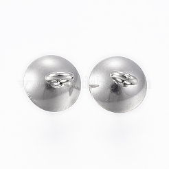 変色防止304ステンレススチール製スクリューアイピンペグベイル  片穴パーツ用  ステンレス鋼色  10x8mm  穴：2mm  ピン：1mm&nbsp;STAS-H410-18P-A