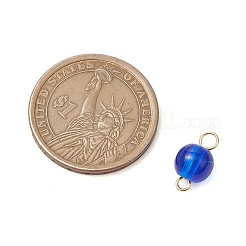 Drawbench Transparent Glass Round Connector Charms&nbsp;PALLOY-JF03321