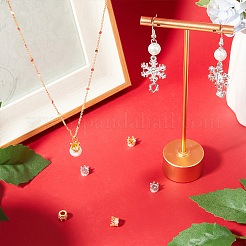 8Pcs 2 Colors Brass Micro Pave Cubic Zirconia Beads&nbsp;ZIRC-BBC0001-80