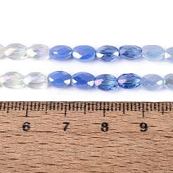 Electroplate Imitation Jade & Opaque & Transparent Glass Beads Strands&nbsp;EGLA-Q135-4x6MM-01B
