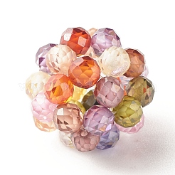 Cubic Zirconia Round Weave Beads&nbsp;CZ-JF-4MM-M1