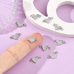 SHEGRACE Brass Micro Pave Clear Cubic Zirconia Connector Charms&nbsp;XGRQ3P860-597P