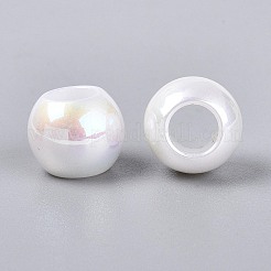 Abs 樹脂ヨーロッパ ビーズ  大きな穴のビーズ  ロンデル  乳白色  9x11.5mm  穴：6mm&nbsp;SACR-T017-80