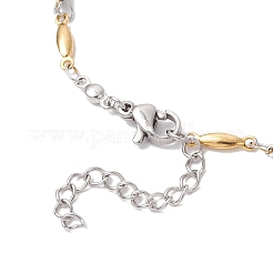 304ステンレススチール製ホースアイリンクチェーンブレスレット（女性用）  ゴールデン·ステンレス鋼色  6-3/4インチ（17.3cm）&nbsp;AJEW-JB01340-01