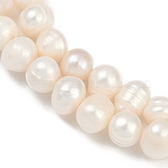 天然養殖淡水パールビーズ連売り  グレードa ++  ポテト  貝殻色  6~7mm  穴：0.6mm  約54~59個/連  13.46~14.49インチ（34.2~36.8cm）&nbsp;PEAR-I007-07Y-09A