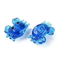 手作りランプワークビーズ  カニ  藤紫色  15~17x22~24x7.5~9mm  穴：1.6~2mm&nbsp;LAMP-Q031-018J