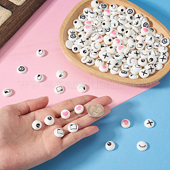 100Pairs 10 Styles Flat Round Cartoon Resin Cabochons&nbsp;CRES-TA0001-97