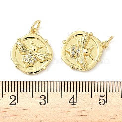 Brass Micro Pave Clear Cubic Zirconia Pendants&nbsp;KK-Z120-60A-G