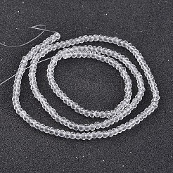 電気メッキガラスビーズ連売り  多面カット  ロンデル  透明  2.9~3.3x2mm  穴：1mm  約144~150個/連  35~37cm&nbsp;EGLA-G014-2mm-01