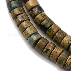 天然のバーダイト石ビーズ連売り  ディスク  ヒシビーズ  4~5x2~2.5mm  穴：0.7mm  約160個/連  15''（38.1センチメートル）&nbsp;G-L624-I11-2x4mm