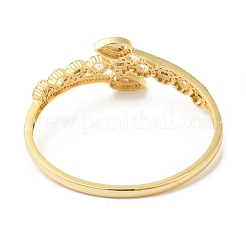 Clear Cubic Zirconia Teardrop Hinged Bangle&nbsp;BJEW-L681-002G