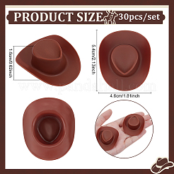 30Pcs Plastic Mini Western Cowboy Cowgirl Hat&nbsp;FIND-PH0027-72